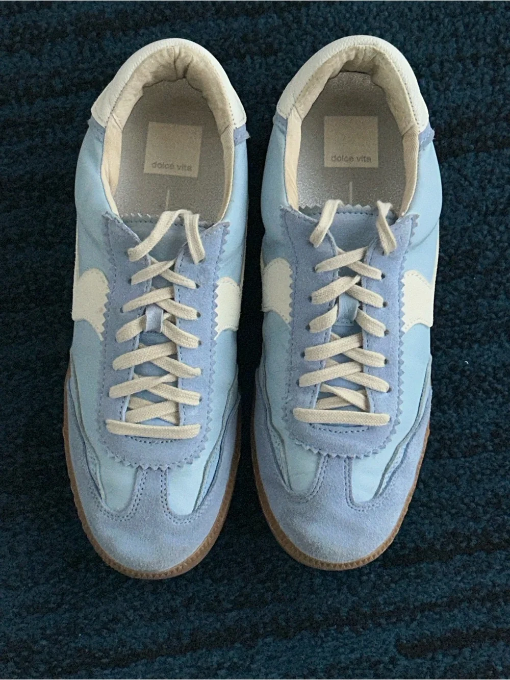 Dolce Vita Sneakers Light Blue and Cream Sneakers with Gum Sole